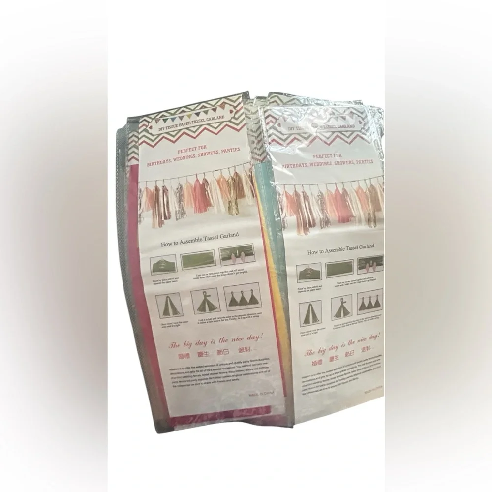 DIY Tissue Paper Tassel Garland Kit, NEW